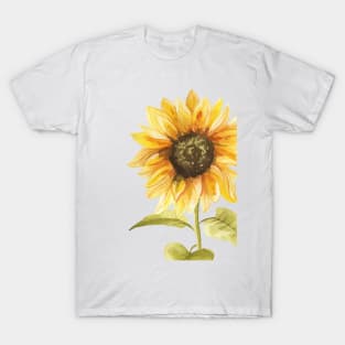 Watercolor Sunflower hand painted T-Shirt